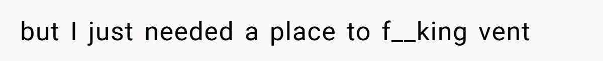 but I just needed a place to f__king vent