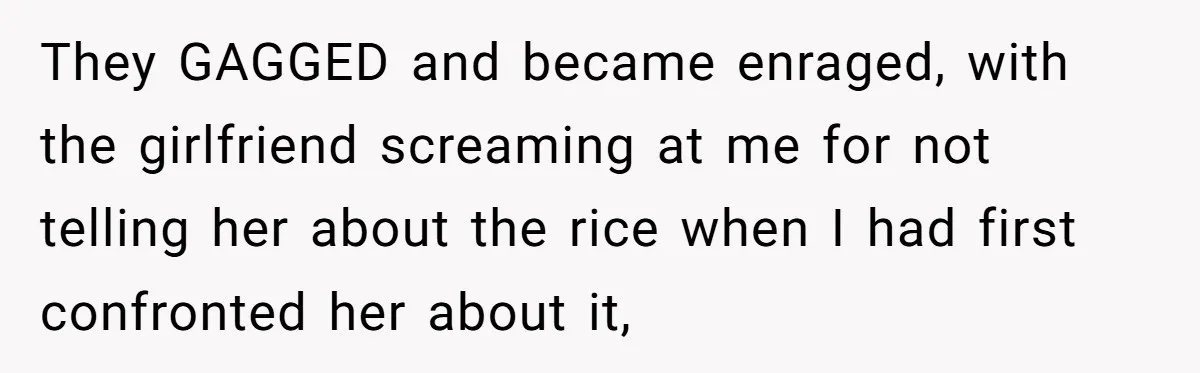 Her Flatmates Kept Stealing Her Food, Then They Accidentally Ate the “Gym Rice” Hidden Under Her Desk They GAGGED and became enraged, with the girlfriend screaming at me for not telling her about the rice when I had first confronted her about it,