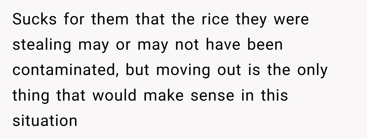 Her Flatmates Kept Stealing Her Food, Then They Accidentally Ate the “Gym Rice” Hidden Under Her Desk Sucks for them that the rice they were stealing may or may not have been contaminated, but moving out is the only thing that would make sense in this situation