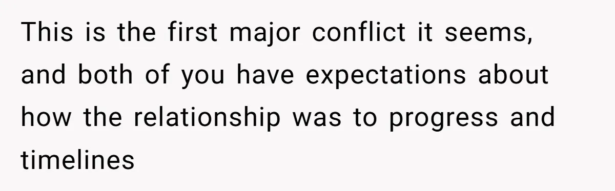 Girlfriend Finds Ring In Drawer, Thinks It’s For Her, Demands Proposal Or Threatens Breakup This is the first major conflict it seems, and both of you have expectations about how the relationship was to progress and timelines