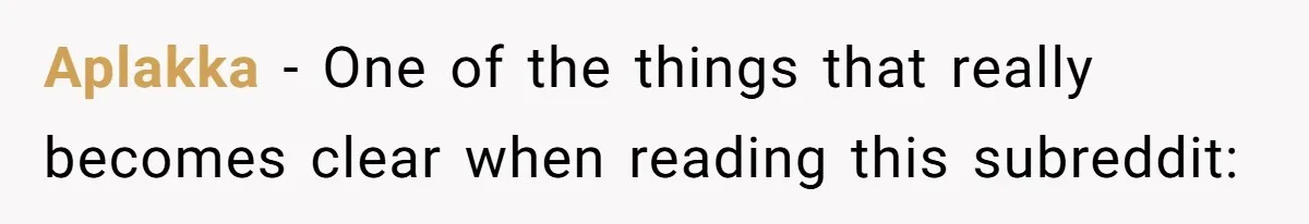 Aplakka − One of the things that really becomes clear when reading this subreddit: