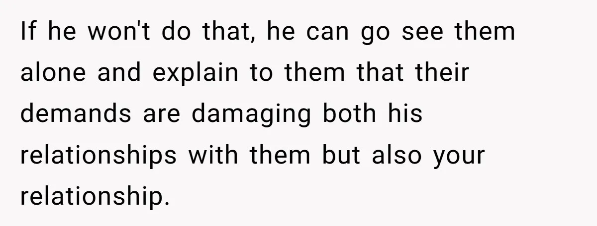 Her In-Laws Wanted Her to Cancel a Long-Planned Graduation Trip, and Wouldn’t Take No for an Answer If he won't do that, he can go see them alone and explain to them that their demands are damaging both his relationships with them but also your relationship.