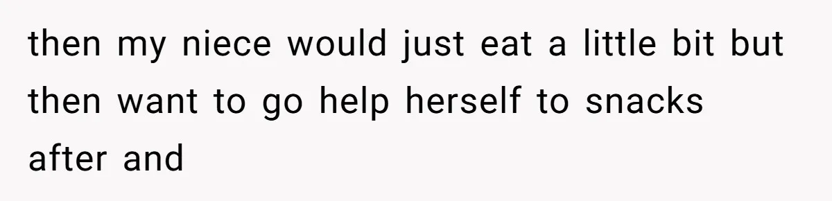 He Stopped His Niece From Serving Herself at Dinner, Now the Entire Family Thinks He’s the Villain then my niece would just eat a little bit but then want to go help herself to snacks after and