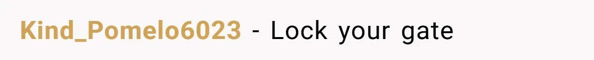 Kind_Pomelo6023 − Lock your gate