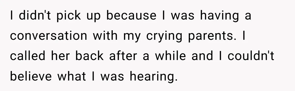 His Mother Was Diagnosed With a Tumor, but His Girlfriend Was Angry He Canceled Their Date I didn't pick up because I was having a conversation with my crying parents. I called her back after a while and I couldn't believe what I was hearing.
