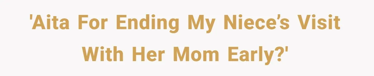 'AITA for ending my niece’s visit with her mom early?'