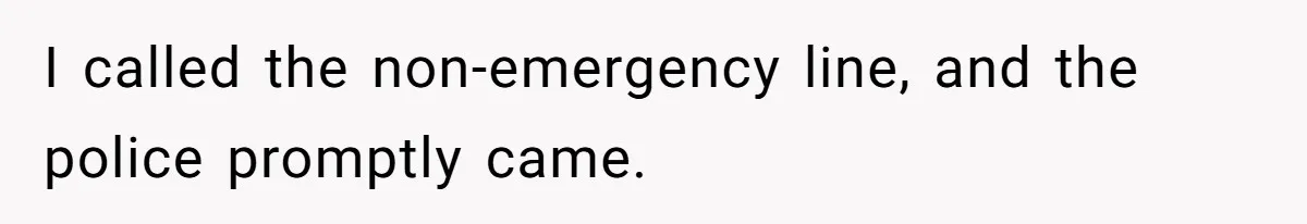 I called the non-emergency line, and the police promptly came.