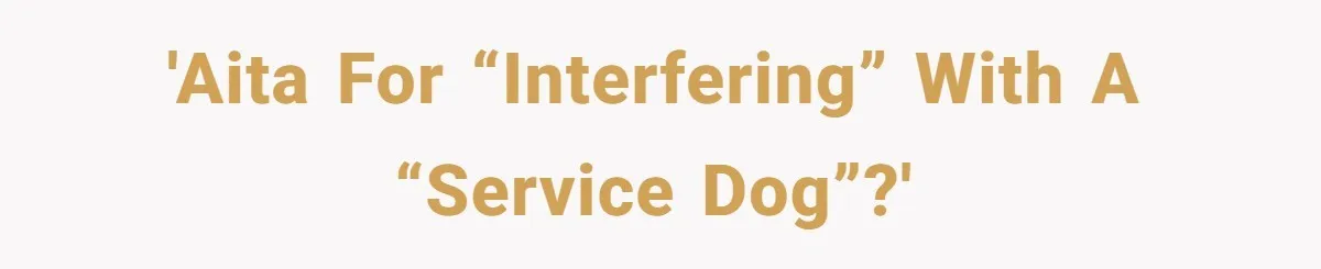 'AITA for “interfering” with a “service dog”?'