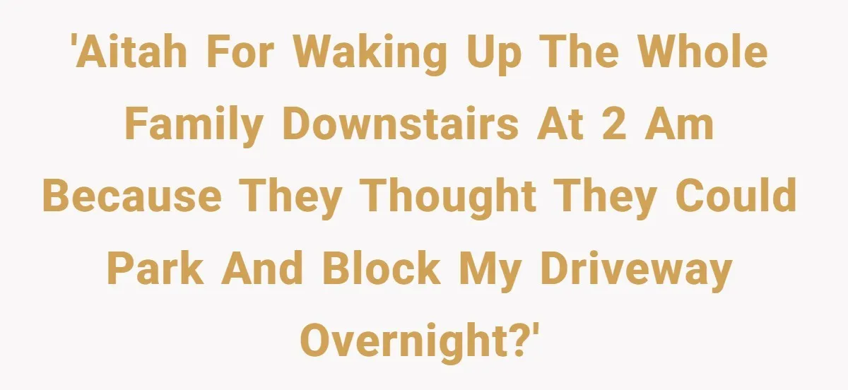 'AITAH for waking up the whole family downstairs at 2 am because they thought they could park and block my driveway overnight?'