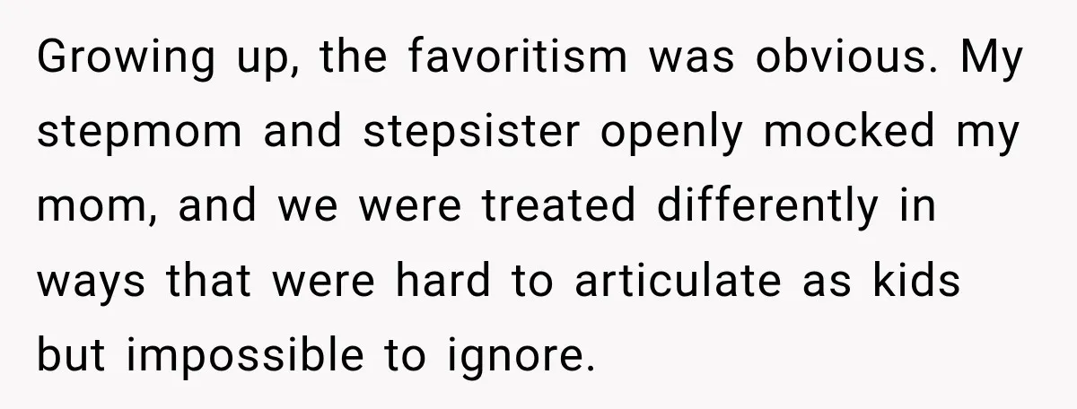 His Father’s Accidental Voice Message Confirmed What He’d Suspected for 30 Years Growing up, the favoritism was obvious. My stepmom and stepsister openly mocked my mom, and we were treated differently in ways that were hard to articulate as kids but impossible...