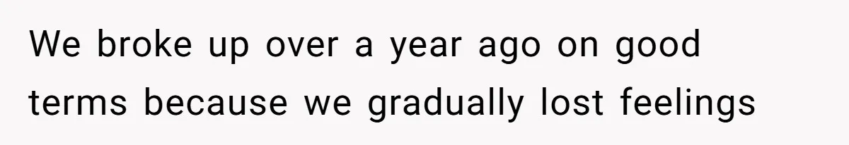 We broke up over a year ago on good terms because we gradually lost feelings