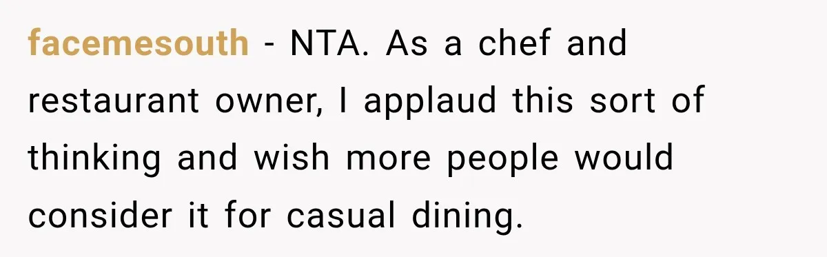 She Brought Tupperware to a Burger Restaurant, and Her Friend Was Mortified facemesouth − NTA. As a chef and restaurant owner, I applaud this sort of thinking and wish more people would consider it for casual dining.
