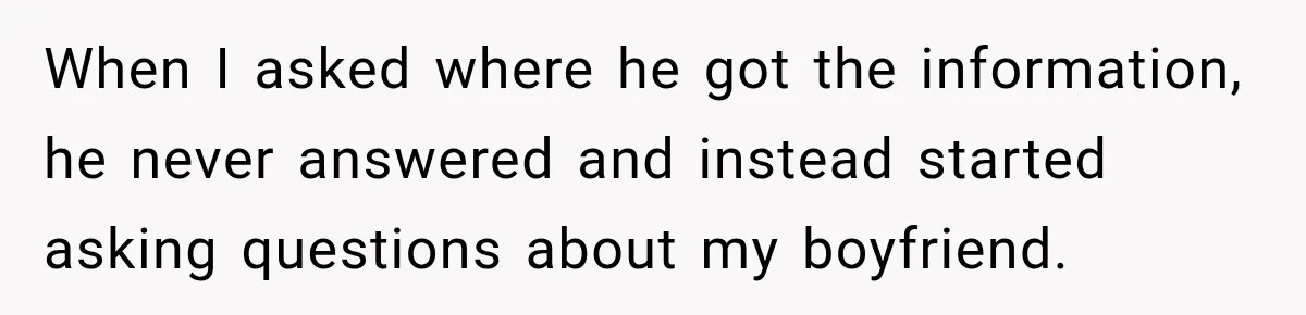 After Ex Lies About Children’s Academics, She Wonders If She Should Seek Court-Enforced Communication Limits When I asked where he got the information, he never answered and instead started asking questions about my boyfriend.