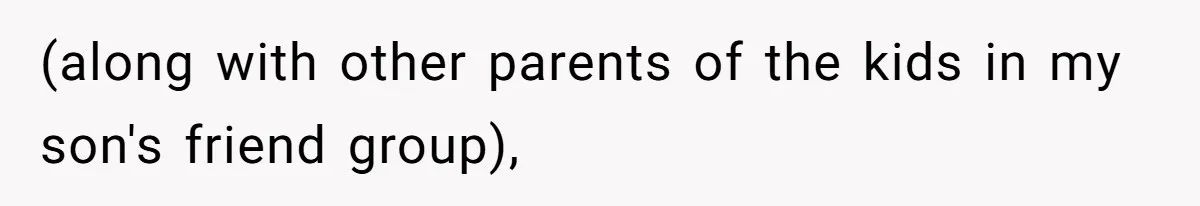 (along with other parents of the kids in my son's friend group),