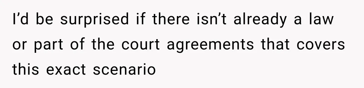 I’d be surprised if there isn’t already a law or part of the court agreements that covers this exact scenario