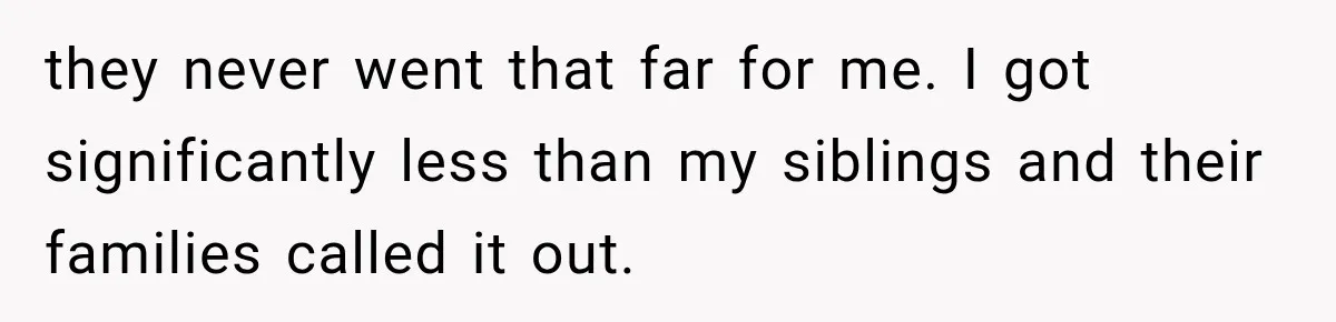 they never went that far for me. I got significantly less than my siblings and their families called it out.