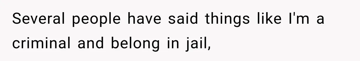 Several people have said things like I'm a criminal and belong in jail,