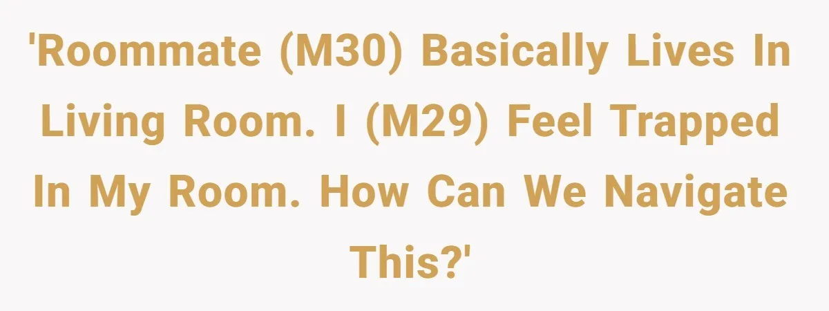 'Roommate (M30) basically lives in living room. I (M29) feel trapped in my room. How can we navigate this?'