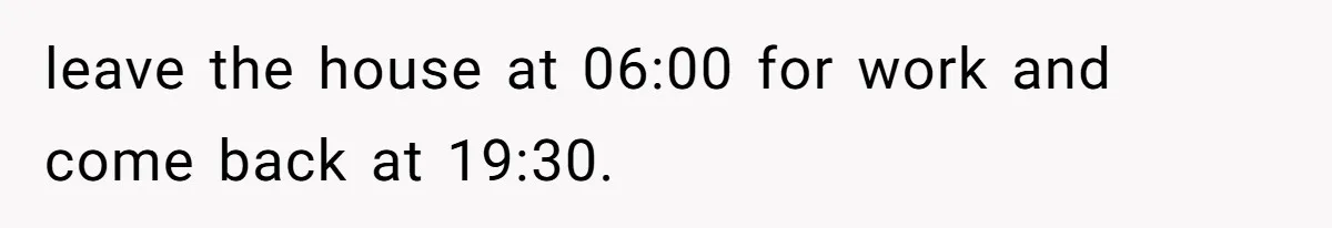 leave the house at 06:00 for work and come back at 19:30.