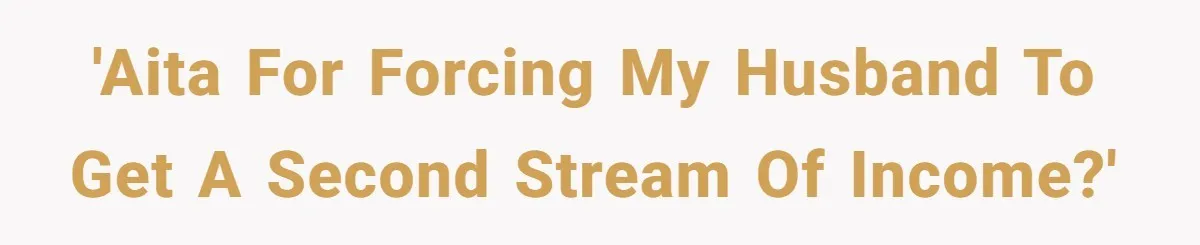 'AITA for forcing my husband to get a second stream of income?'