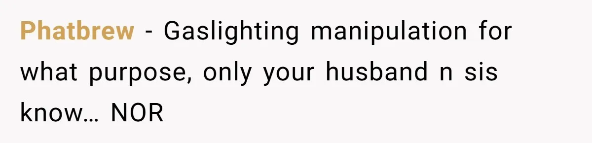 Phatbrew − Gaslighting manipulation for what purpose, only your husband n sis know… NOR