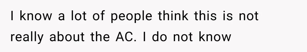 I know a lot of people think this is not really about the AC. I do not know