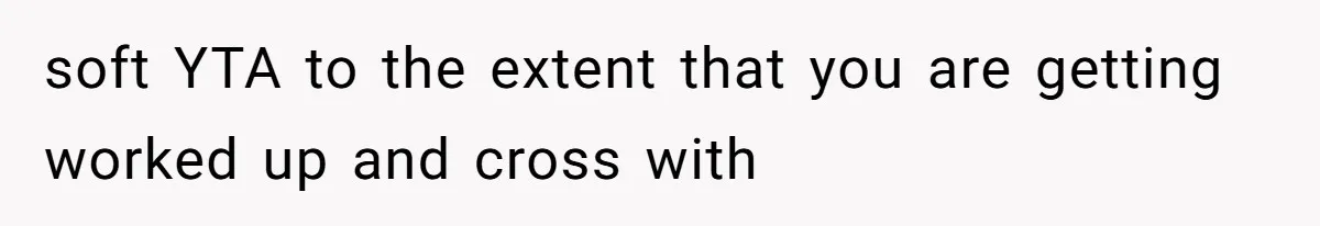 soft YTA to the extent that you are getting worked up and cross with