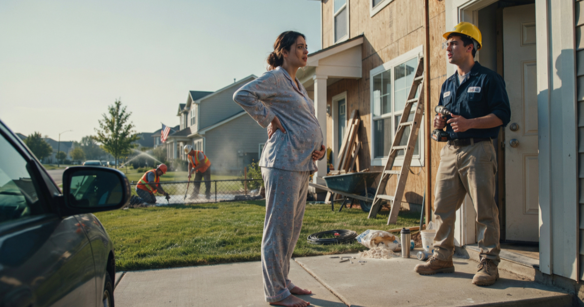 Construction Started At 7 A.M. Every Day, Then One Morning Pregnant Woman Lost It Construction Started At 7 A.M. Every Day, Then One Morning Pregnant Woman Lost It