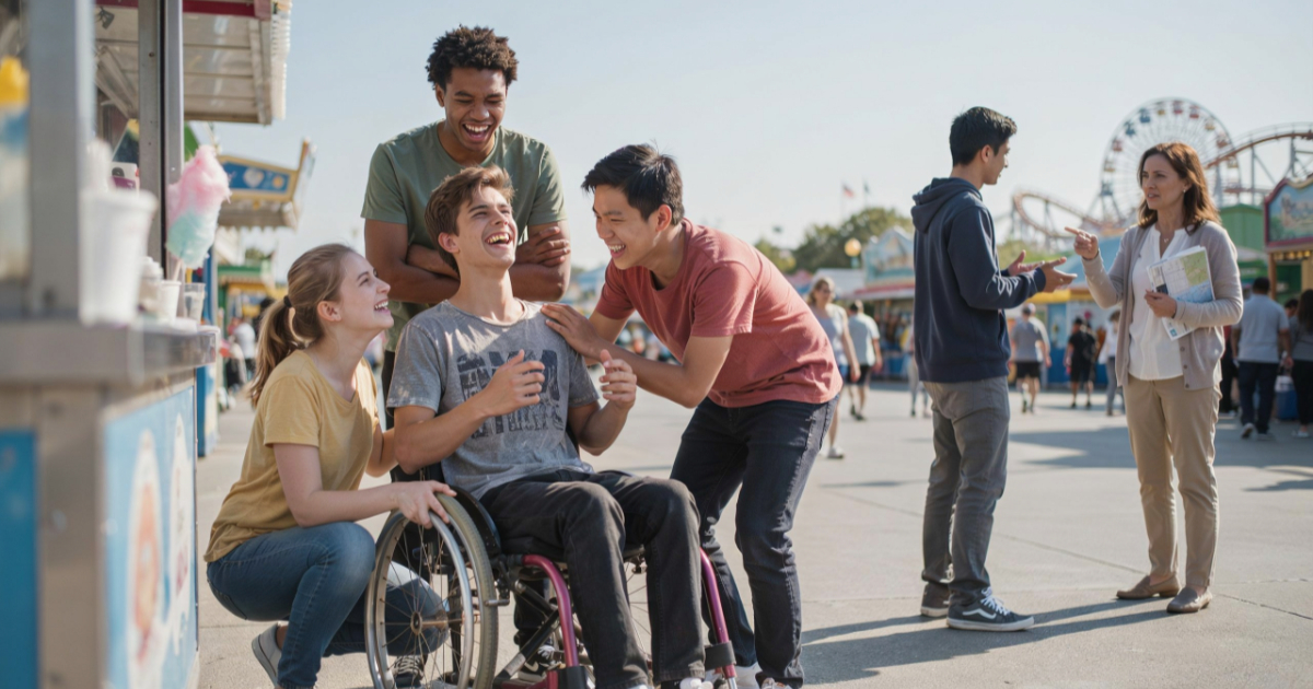 Woman Questioned A Disabled Teen At An Amusement Park, Then Went Silent Woman Questioned A Disabled Teen At An Amusement Park, Then Went Silent