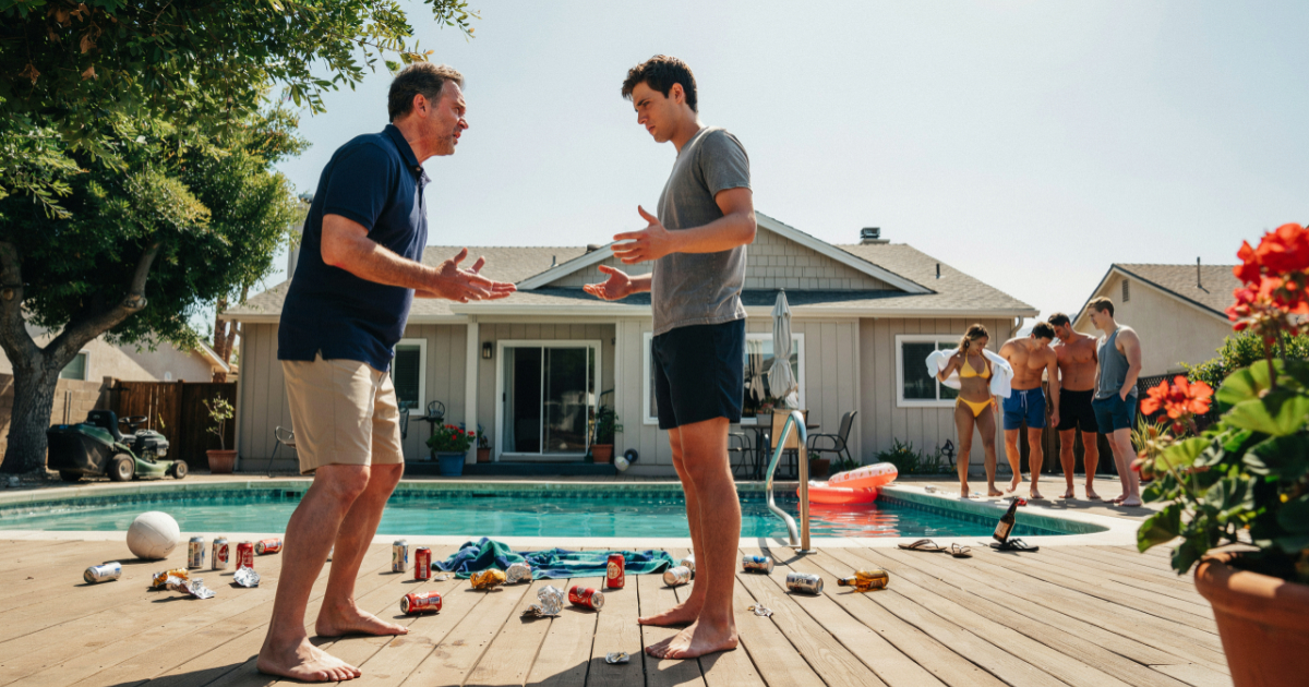 Dad Calls Out His Son’s Friends After Pool Mess, But His Wife Says He Went Too Far