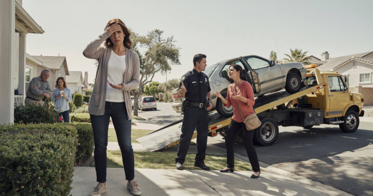 Woman Parks In Someone’s Driveway, But Her Reaction To The Tow Makes Everything Worse