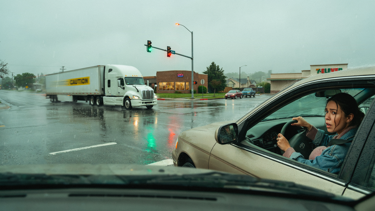 Pregnant Woman’s Car Refuses to Move, Seconds Later an 18-Wheeler Changes Her Life Forever