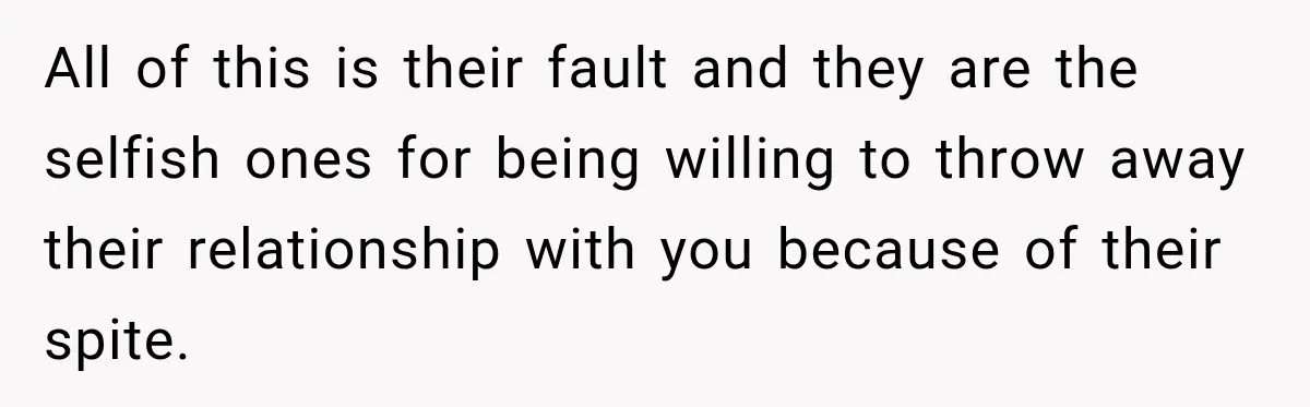 Parents Blamed Their Son For Ruining Their Foster Dream, Years Later They Still Haven’t Let It Go All of this is their fault and they are the selfish ones for being willing to throw away their relationship with you because of their spite.
