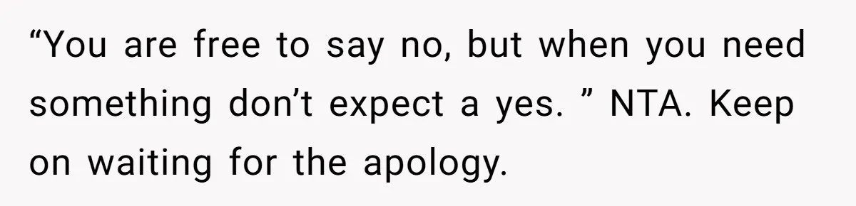 She Refused to Let Her Sister Borrow Her Phone After One Breakfast Argument. Now the Whole Family Is Backing Her. “You are free to say no, but when you need something don’t expect a yes. ” NTA. Keep on waiting for the apology.