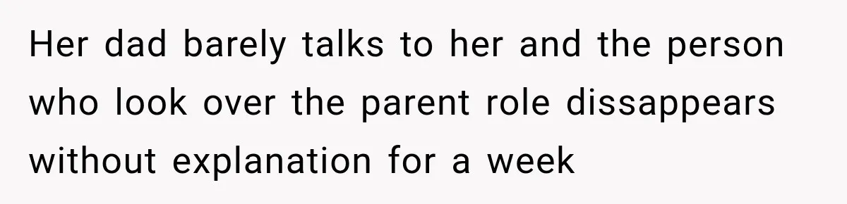 Teen Told Her Guardian To Back Off After A Tough Week, Was A One-Week Laptop Ban Too Much? Her dad barely talks to her and the person who look over the parent role dissappears without explanation for a week