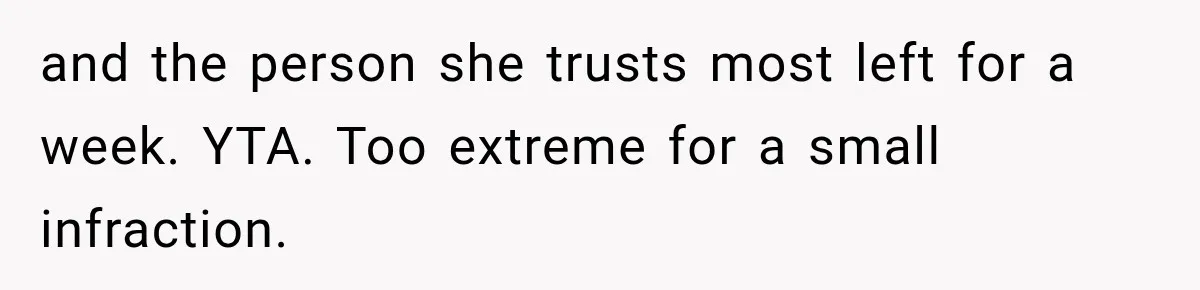 Teen Told Her Guardian To Back Off After A Tough Week, Was A One-Week Laptop Ban Too Much? and the person she trusts most left for a week. YTA. Too extreme for a small infraction.