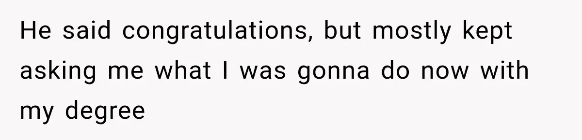 Dad Skips His Daughter’s Graduation, Then Blows Up When She Misses One Phone Call He said congratulations, but mostly kept asking me what I was gonna do now with my degree