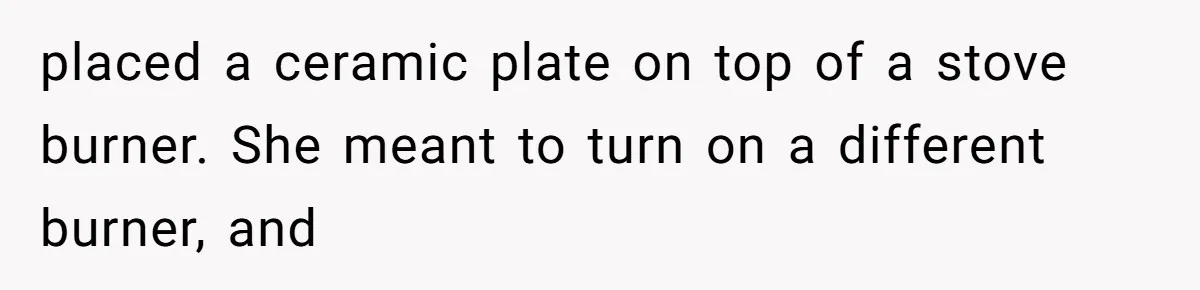 Girlfriend Shatters A Plate On The Stove, Then Explodes After He Asks Her To Be More Careful placed a ceramic plate on top of a stove burner. She meant to turn on a different burner, and