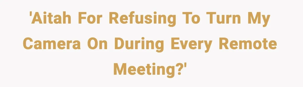 'AITAH for refusing to turn my camera on during every remote meeting?'