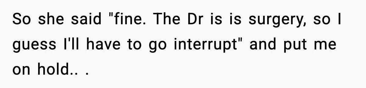 Vet Receptionist Blames the Doctor for Every Mistake, Now One Cat Owner Wants the Truth to Come Out So she said "fine. The Dr is is surgery, so I guess I'll have to go interrupt" and put me on hold.. .