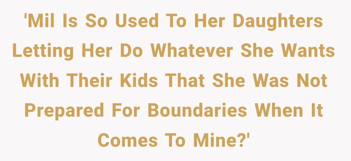 MIL Throws A Tantrum After Her Surprise Visits Get Shut Down By Her Son’s Wife 'MIL is so used to her daughters letting her do whatever she wants with their kids that she was not prepared for boundaries when it comes to mine?'
