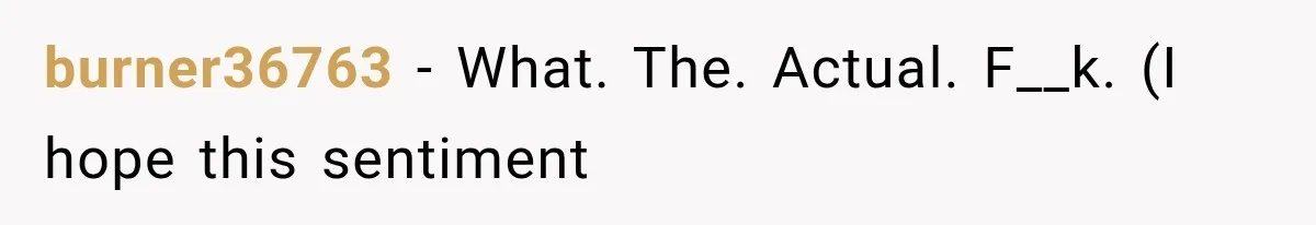 burner36763 − What. The. Actual. F__k. (I hope this sentiment