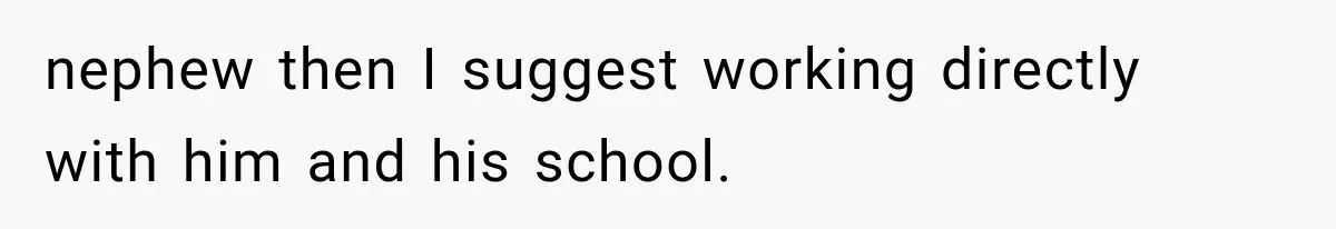 nephew then I suggest working directly with him and his school.