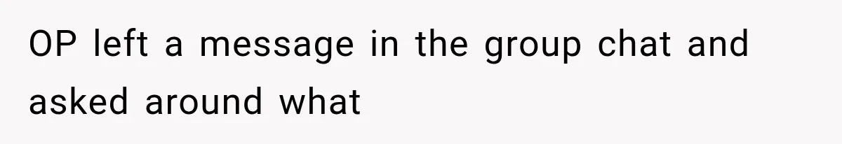 OP left a message in the group chat and asked around what