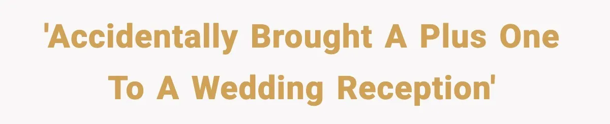 'Accidentally brought a plus one to a wedding reception'