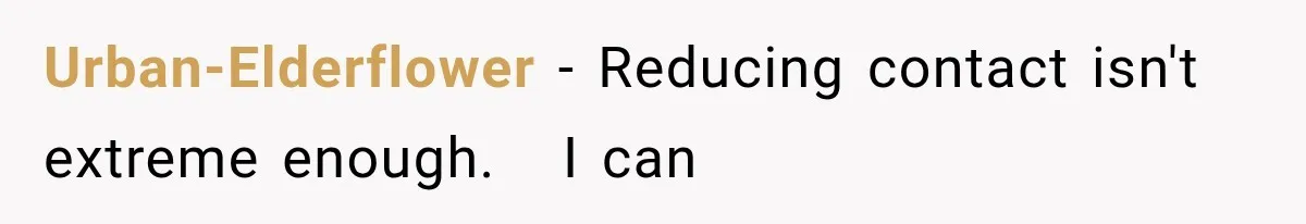 Urban-Elderflower − Reducing contact isn't extreme enough.   I can
