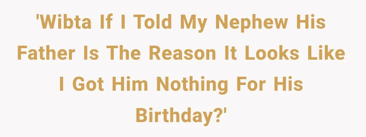'WIBTA if I told my nephew his father is the reason it looks like I got him nothing for his birthday?'