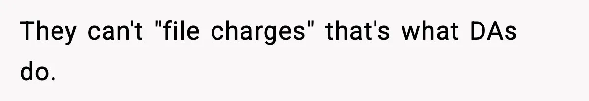They can't "file charges" that's what DAs do.