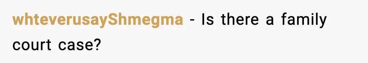 whteverusayShmegma − Is there a family court case?