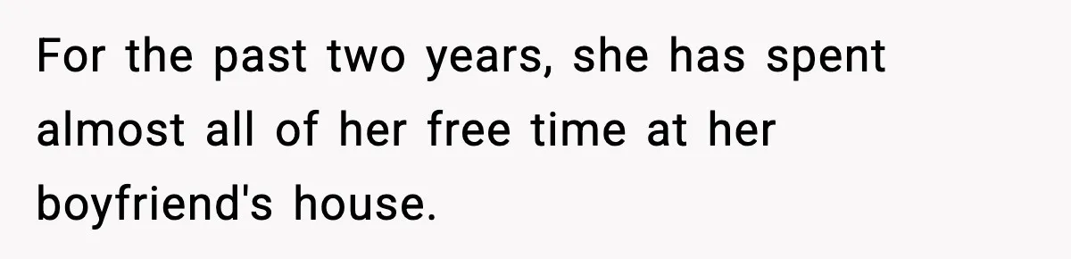 Parents Ban Daughter's Miami Trip, Reddit Says They're Holding On Too Tight For the past two years, she has spent almost all of her free time at her boyfriend's house.